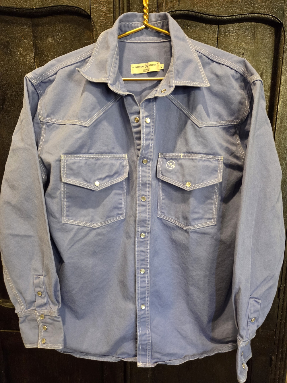 Western Welder Western Snap Shirt in Blue XL Like New
